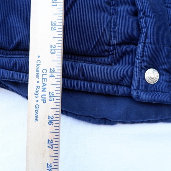 True Religion Carter Vest Jacket Mens Medium Navy Blue Gray Corduroy - Picture 6 of 9